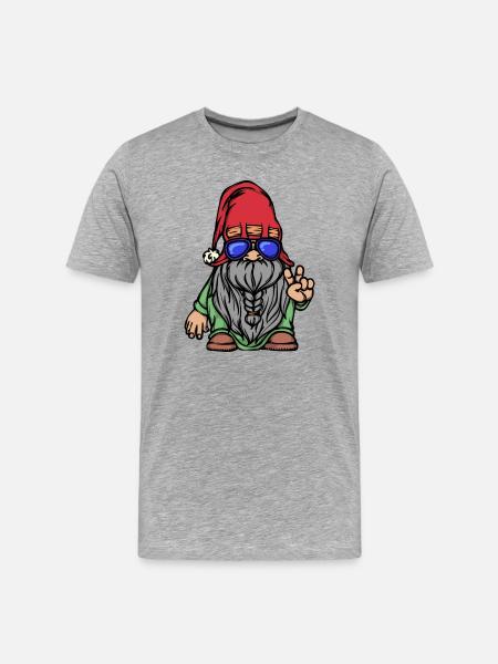 Bart Vollbart Gesichtsbehaarung Bartfrisur - Männer Premium Bio T-Shirt - Grau meliert
