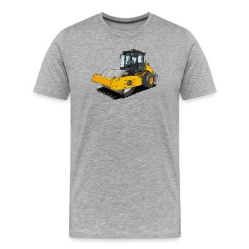 Walze im Straßenbau - Männer Premium Bio T-Shirt - Grau meliert - Vorne - Damien (186cm)
