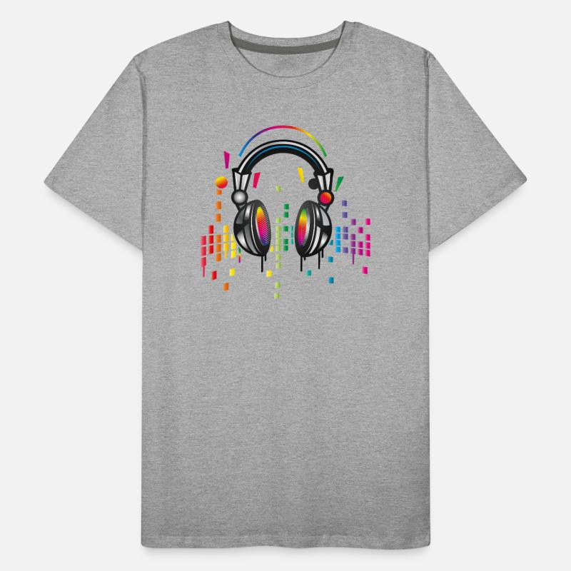 Kopfhörer mit bunter Equalizer Zeichnung Männer Premium Bio T-Shirt