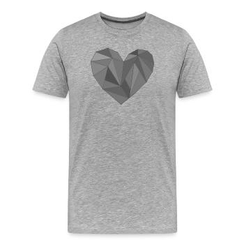 herz grautöne - Männer Premium Bio T-Shirt - Grau meliert - Vorne - Damien (186cm)