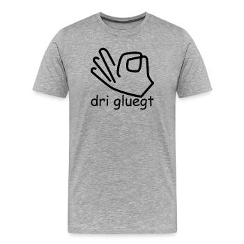 dri gluegt - Männer Premium Bio T-Shirt - Grau meliert - Vorne - Damien (186cm)