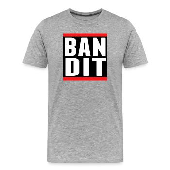 bandit dieb crime criminal aufkleber hooligan gang - Männer Premium Bio T-Shirt - Grau meliert - Vorne - Damien (186cm)