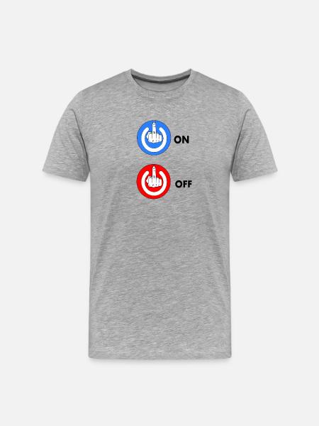 Middle finger ON and OFF - Men's Premium Organic T-Shirt - heather grey