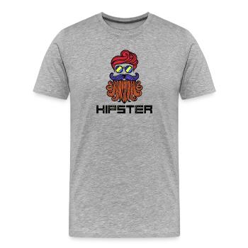 Beard Hipster Saying Beard Hairstyle Beard Wearer - Men's Premium Organic T-Shirt - heather grey - Front - Damien (186cm)