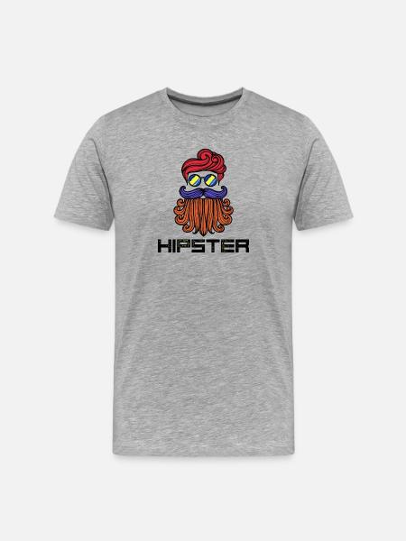 Bart Hipster Spruch Bartfrisur Bartträger - Männer Premium Bio T-Shirt - Grau meliert
