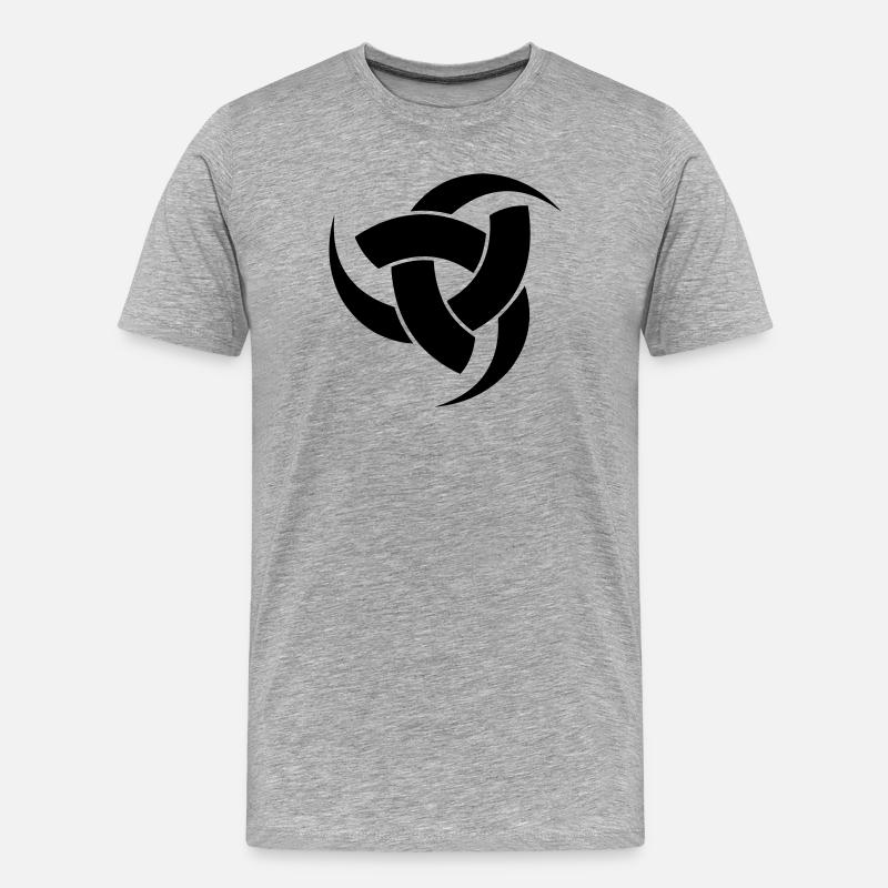Odins Drei-Hörner-Symbol - Männer Premium Bio T-Shirt - Grau meliert