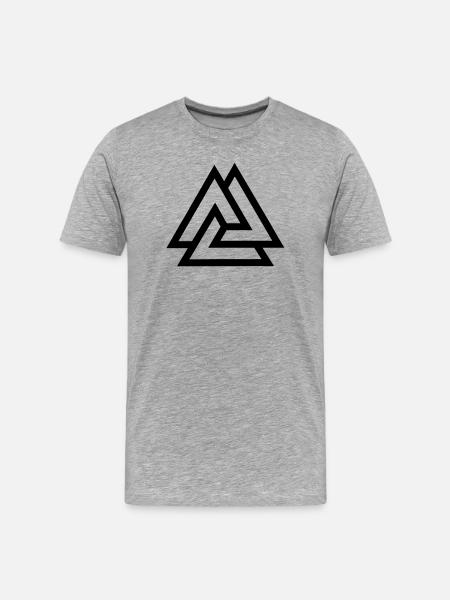 Valknut knot fallen in battle - Men's Premium Organic T-Shirt - heather grey