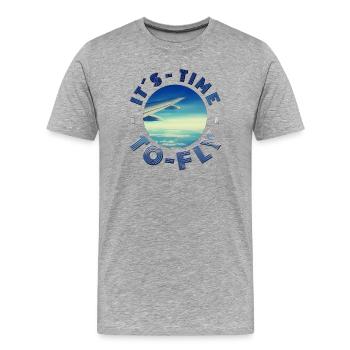 IL EST TEMPS DE VOLER prêt pour les vacances, les vacances, les plaisirs du soleil - T-shirt bio Premium Homme - gris chiné - Devant - Damien (186cm)