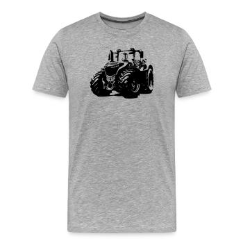 Tracteur allemand robuste avec des jantes rouges - T-shirt bio Premium Homme - gris chiné - Devant - Damien (186cm)