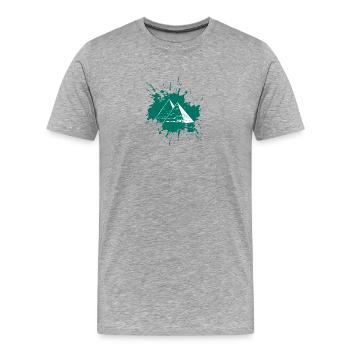 Splash Pyramiden - Männer Premium Bio T-Shirt - Grau meliert - Vorne - Damien (186cm)