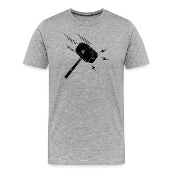 Marteau de thor Thor s marteau Mjolnir foudre stral - T-shirt bio Premium Homme - gris chiné - Devant - Damien (186cm)
