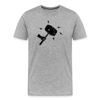 Marteau de thor Thor s marteau Mjolnir - T-shirt bio Premium Homme - gris chiné - Devant - Damien (186cm)