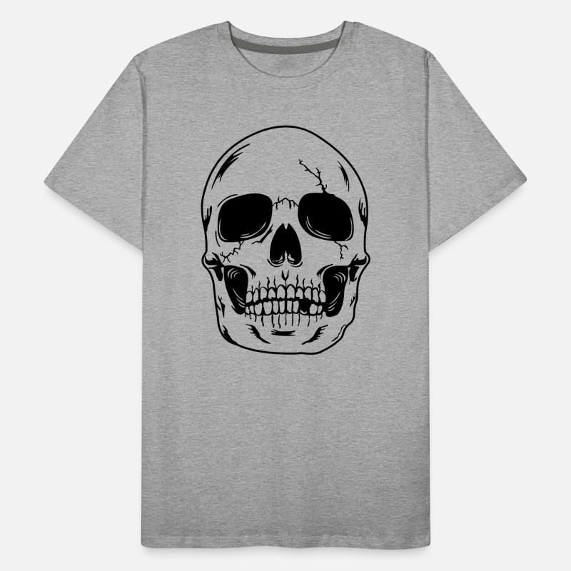 Schädelkopf des Skeletts Männer Premium Bio T-Shirt