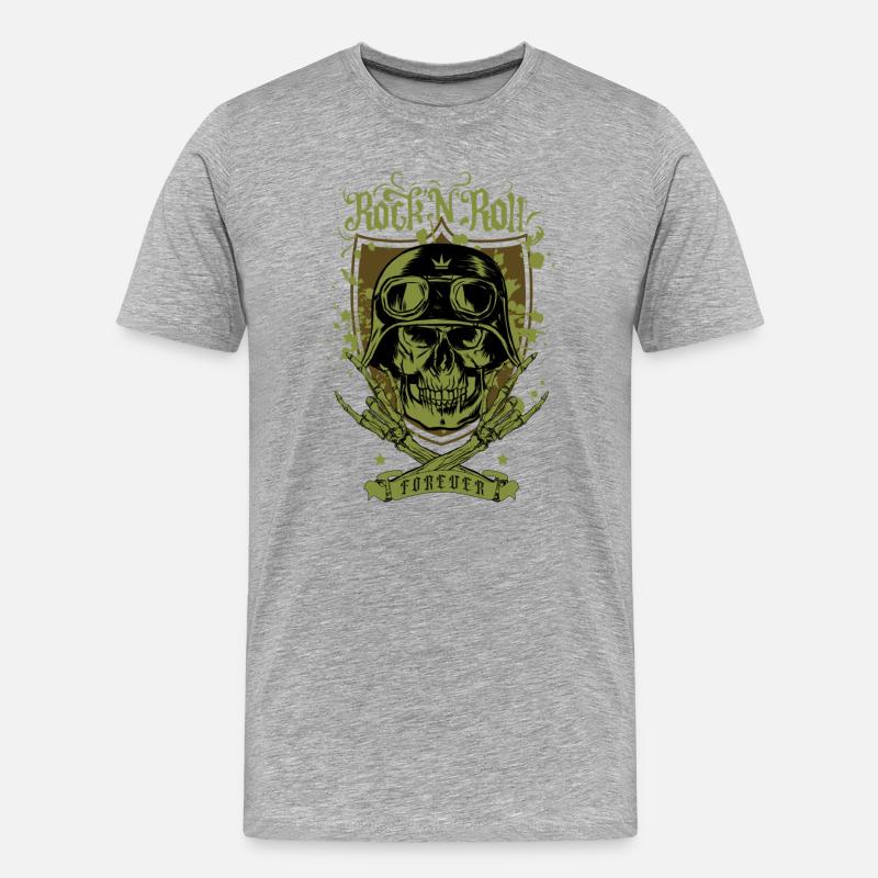 Rock 'n' Roll für immer - Männer Premium Bio T-Shirt - Grau meliert