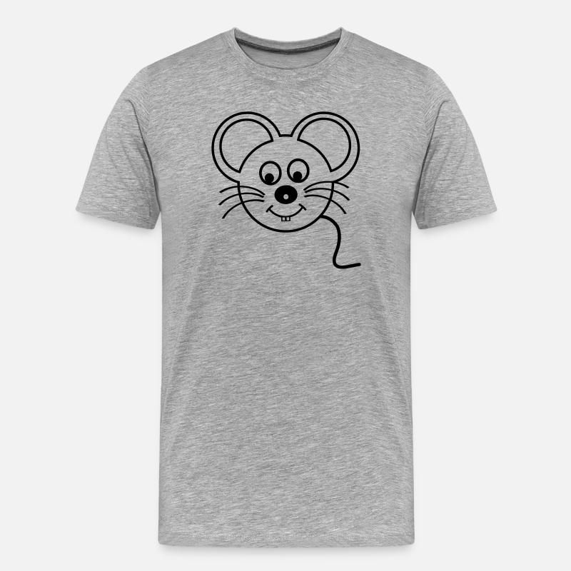 Maus - Männer Premium Bio T-Shirt - Grau meliert