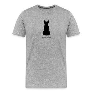 French Bulldog - Men's Premium Organic T-Shirt - heather grey - Front - Damien (186cm)