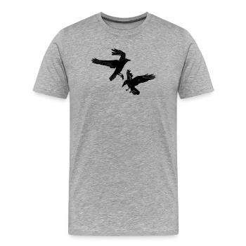 Two rafts Hugin and Munin - Men's Premium Organic T-Shirt - heather grey - Front - Damien (186cm)