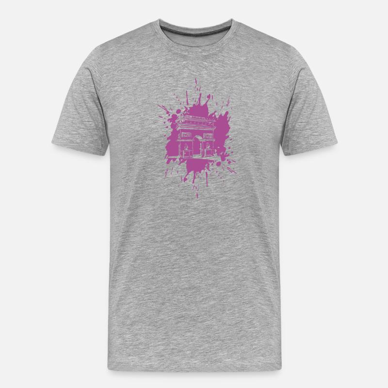 Arc de triomphe | Triumpfbogen Paris | Splash - Männer Premium Bio T-Shirt - Grau meliert