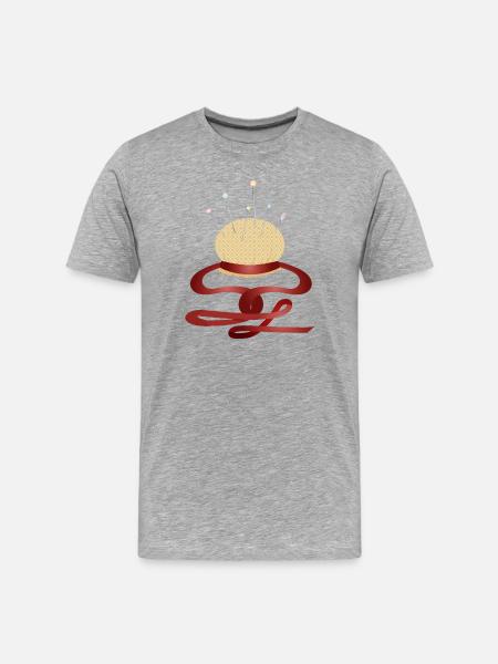 nostalgic pincushion with pins - Men's Premium Organic T-Shirt - heather grey