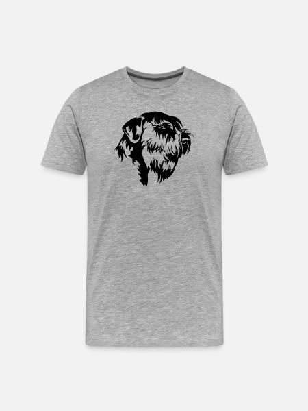 Giant Schnauzer Head - Men's Premium Organic T-Shirt - heather grey