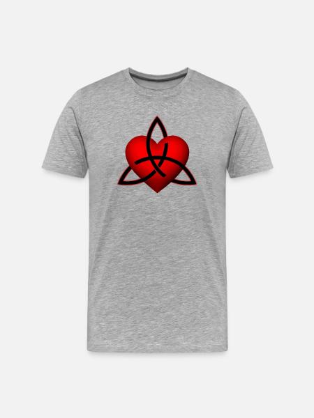 Celtic Heart Pattern - Men's Premium Organic T-Shirt - heather grey