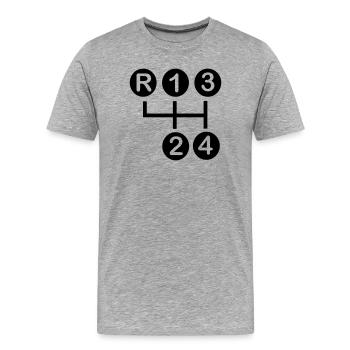 Getriebe 4-Gang - Männer Premium Bio T-Shirt - Grau meliert - Vorne - Damien (186cm)