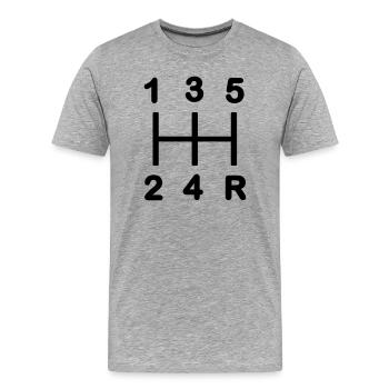 Fünfgang-Getriebe - Männer Premium Bio T-Shirt - Grau meliert - Vorne - Damien (186cm)