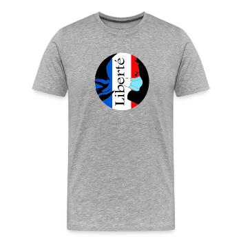 Freiheit - Männer Premium Bio T-Shirt - Grau meliert - Vorne - Damien (186cm)