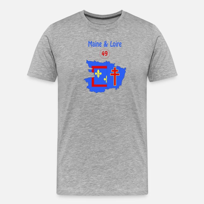 Maine & Loire - Männer Premium Bio T-Shirt - Grau meliert