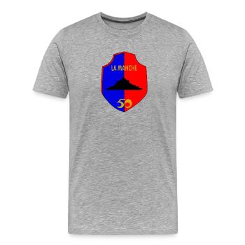 La manche - T-shirt bio Premium Homme - gris chiné - Devant - Damien (186cm)