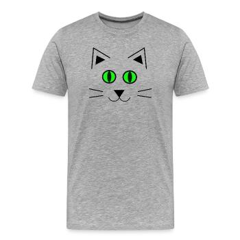 Katze Kätzchen cute - Männer Premium Bio T-Shirt - Grau meliert - Vorne - Damien (186cm)