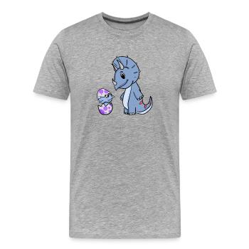 Dinosaures avec bébés dinosaures - T-shirt bio Premium Homme - gris chiné - Devant - Damien (186cm)