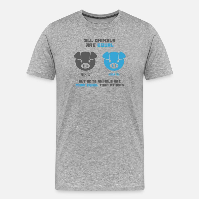 Futterschwein, Eichelschwein - Männer Premium Bio T-Shirt - Grau meliert