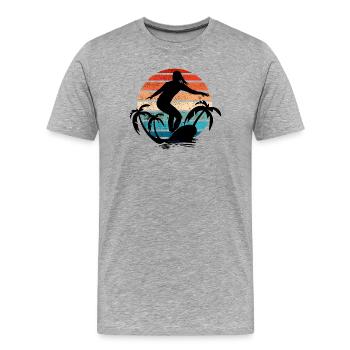 Surfer Girl Sunset - Men's Premium Organic T-Shirt - heather grey - Front - Damien (186cm)