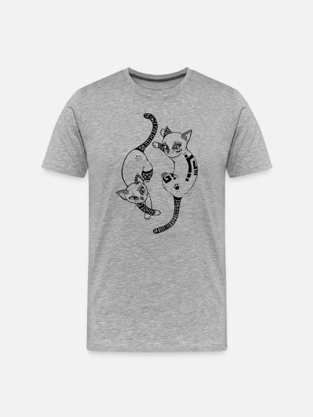 Mystic Cats - Männer Premium Bio T-Shirt - Grau meliert