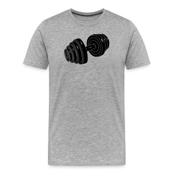 Dumbel Gym Gewicht - Männer Premium Bio T-Shirt - Grau meliert - Vorne - Damien (186cm)