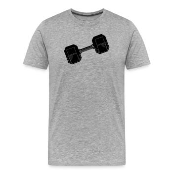 Haltère - T-shirt bio Premium Homme - gris chiné - Devant - Damien (186cm)