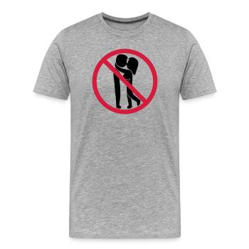 Signe interdit de baiser - T-shirt bio Premium Homme - gris chiné - Devant - Damien (186cm)