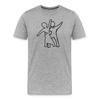 Dance couple Silhouette - Men's Premium Organic T-Shirt - heather grey - Front - Damien (186cm)