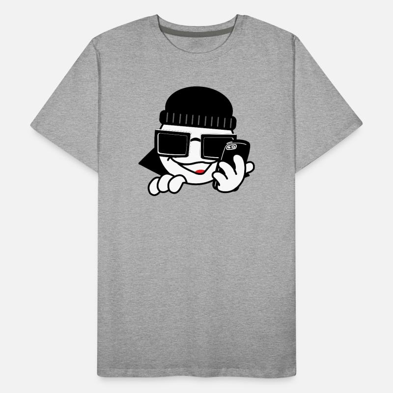 Hackeravec smartphone et cœurs T-shirt bio Premium Homme