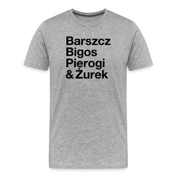 POLSKA KUCHNIA - Men's Premium Organic T-Shirt - heather grey - Front - Damien (186cm)