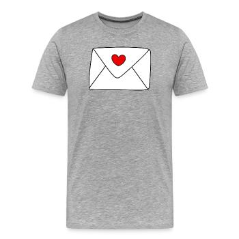 Herz Brief Liebesbrief Geschenk Valentinstag Paare - Männer Premium Bio T-Shirt - Grau meliert - Vorne - Damien (186cm)