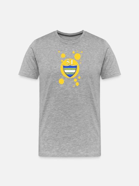 Blason Marne 51 - T-shirt bio Premium Homme - gris chiné