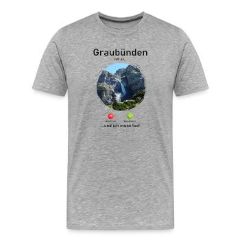 Grisons Naturruf Design - T-shirt bio Premium Homme - gris chiné - Devant - Damien (186cm)