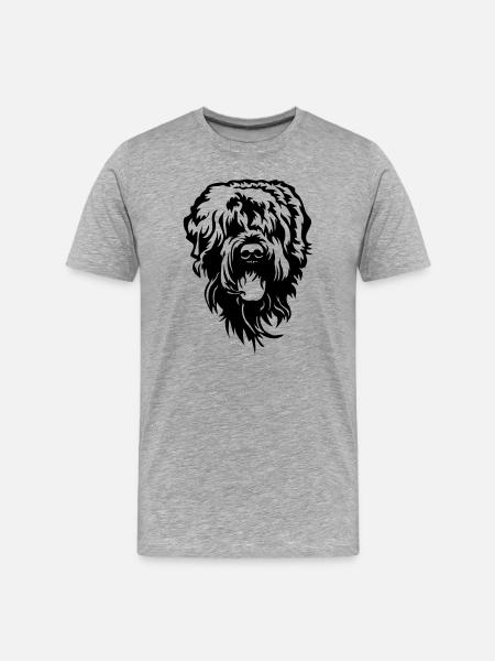 Russian Terrier Head - Men's Premium Organic T-Shirt - heather grey