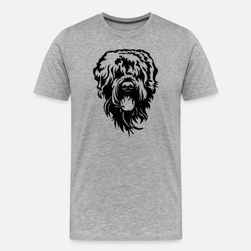 Russischer Terrier Kopf - Männer Premium Bio T-Shirt - Grau meliert