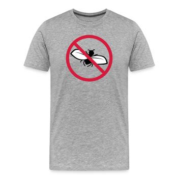 Bouclier interdit de mouche - T-shirt bio Premium Homme - gris chiné - Devant - Damien (186cm)