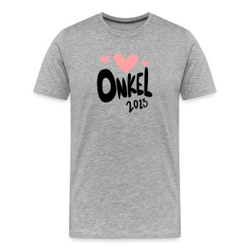 Onkel 2023 - Onkel werden - Männer Premium Bio T-Shirt - Grau meliert - Vorne - Damien (186cm)