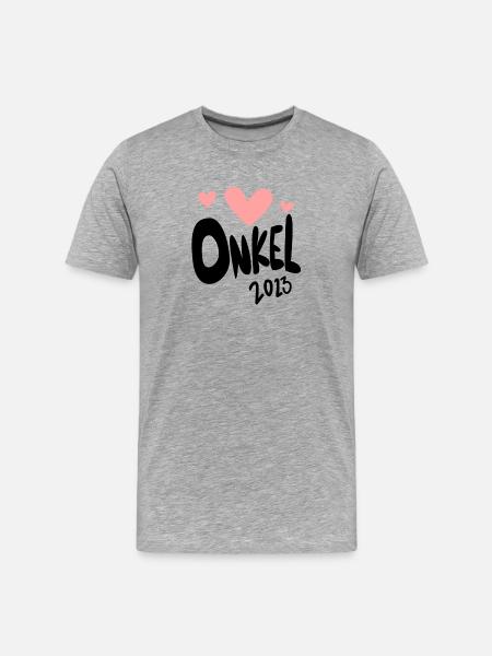 Onkel 2023 - Onkel werden - Männer Premium Bio T-Shirt - Grau meliert