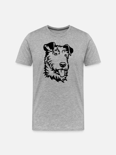 Irish Terrier Head - Men's Premium Organic T-Shirt - heather grey
